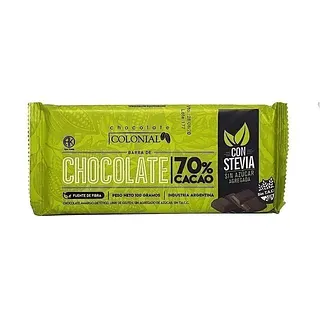Chocolate con Stevia 70% Cacao x 10 u (Colonial)